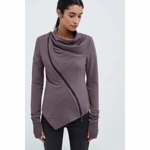 Marcella Hoyt Jacket European French Terry Cowl-Neck Jacket - Anthracite